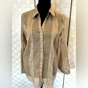 Chicos Pintuck Shimmer Blouse